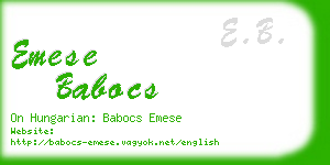 emese babocs business card